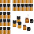 thumbnail image 3 of 50x Amber Mini Glass Bottle for Aromatherapy Inner Sample Vial Small Essential plug 2ml, 3 of 9