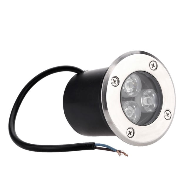 Lámpara Luz subterránea LED de 3W IP65 empotrada de piso para exteriores Blanco cálido