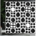 thumbnail image 3 of Ambesonne Geometric Shower Curtain, Various Monochrome Dots, 69"Wx84"L, Charcoal Grey and White, 3 of 4