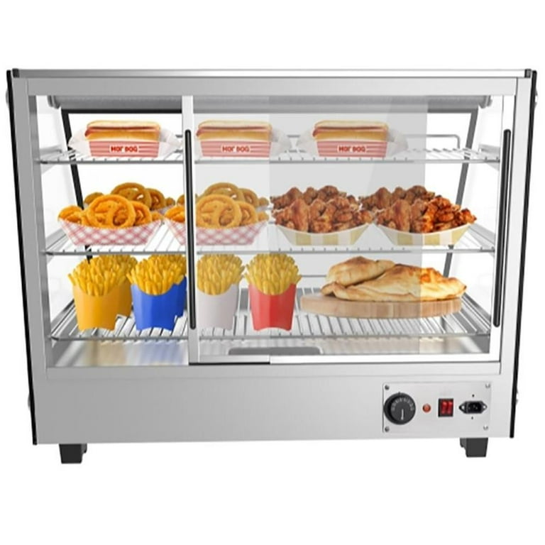 34 in 5.6 cu. Ft. 3 Shelf Countertop Commercial Food Warmer Display Case with LED lighting in Stainless Steel 34 in 5.6 cu. Ft. 3 Shelf Countertop Commercial Food Warmer Display Case with LED lighting in Stainless Steel