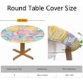thumbnail image 2 of Lollipop Round Tablecloths Elastic Edged Sweet Dessert Candy Pinkblue Yellow Spiral Ball Tablecloths Washable Reusable Tablecloth for Kitchen Picnic Party 44 inch, 2 of 4