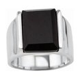 thumbnail image 2 of Mens Titanium Steel Ring European American Retro Obsidian Inlay Gold Plated Artificial Gem Semi Gem Steel Black Ring Jewelry Gift for Him, 2 of 11