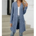 thumbnail image 2 of Aricy Ribbed Knit Cardigan Sweaters for Women Long Dusters Cozy Soft Knitwear Lightweight Open Front Sweater Solid Color Coat Warm Long Sleeve Shrug Cardigans with Pockets, 2 of 5
