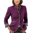 thumbnail image 2 of Wowcloth Women's Wool Coat, Long Sleeve with Notched Collar, Warm and Stylish for Autumn Winter, Suitable for Office and Casual Wear, 2 of 6