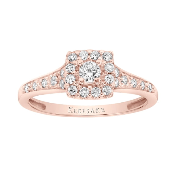 3/8 Carat T.W. Diamond "Rosea" Women's Halo Engagement Ring in 10k Rose Gold by Keepsake