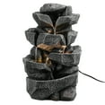 thumbnail image 4 of DJZ 5-Tiers Cascading Rock Water Fountain Outdoor Water Fountain Outside Patio Water Features Fountain with LED Light and Pump,Garden Waterfall Decor, 4 of 13