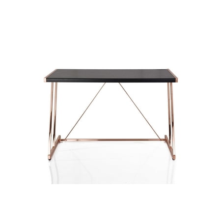 Homeroots Writing Desk With Usb Dock In Black And Rose Gold Mdf Homeroots Writing Desk With Usb Dock In Black And Rose Gold Mdf Metal