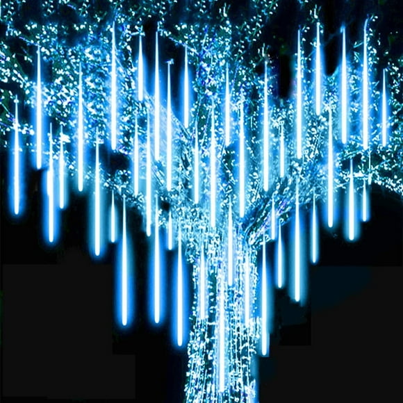 EASTIN Haute Luminosité 10tube 360LED Météore Douche Pluie Lumières en Cascade Pluie Pluie Lumière Extérieure pour Décoration d'Arbre de Noël Neige Glaçon Tombant (Bleu 11.80)