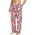 thumbnail image 2 of Uemuo Japanese Cherry Blossoms Pattern Men's Wide Leg Palazzo Lounge Pants with Pockets Light Weight Loose Comfy Casual Pajama Pants-XX-Large, 2 of 9