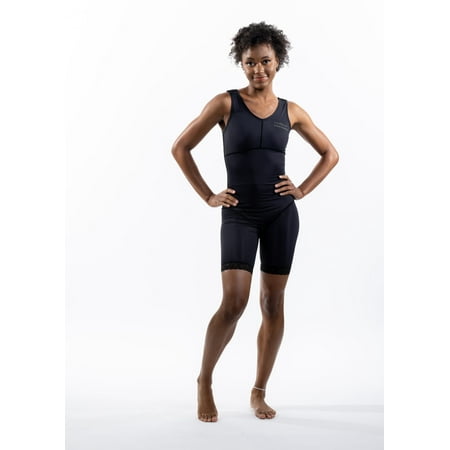 

Compression Body Shaper Garment with Bra Top No Zippers Mid-Thigh Length by ContourMD (Black-M)