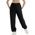 thumbnail image 6 of ZHYou Fleece Sweatpants for Women Soft Warm Casual Joggers with Pockets Elastic Drawstring Waist,Black,Size M, 6 of 7