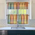 thumbnail image 3 of Rod Pocket Kitchen Curtain Set 3-Piece, 27.5x36 Inch Valance & Tier Drapes, Polyester Pongee Cafe Curtains for Living Room, Bathroom, Farmhouse Rustic Country Window Treatments., 3 of 6
