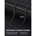 thumbnail image 4 of Suplight Cuban Link Chain for Men Women, Stainless Steel Black Waterproof Miami Curb Cuban Chain Necklace, 3mm 14 Inch Hip Hop Mens Jewelry Gifts for Son Birthday, 4 of 8