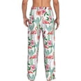thumbnail image 2 of Bixox Men's Flamingo Flower Patterned Pajama Pants with Pockets Lounge Clothes for Home, 2 of 5