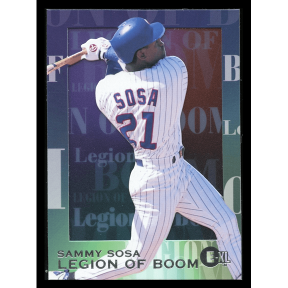 Collectible 1996 SkyBox E-XL Legion of Boom Chicago Cubs Sammy Sosa #9 Excellent Baseball Card Chicago Cubs MLB Baseball Trading Card