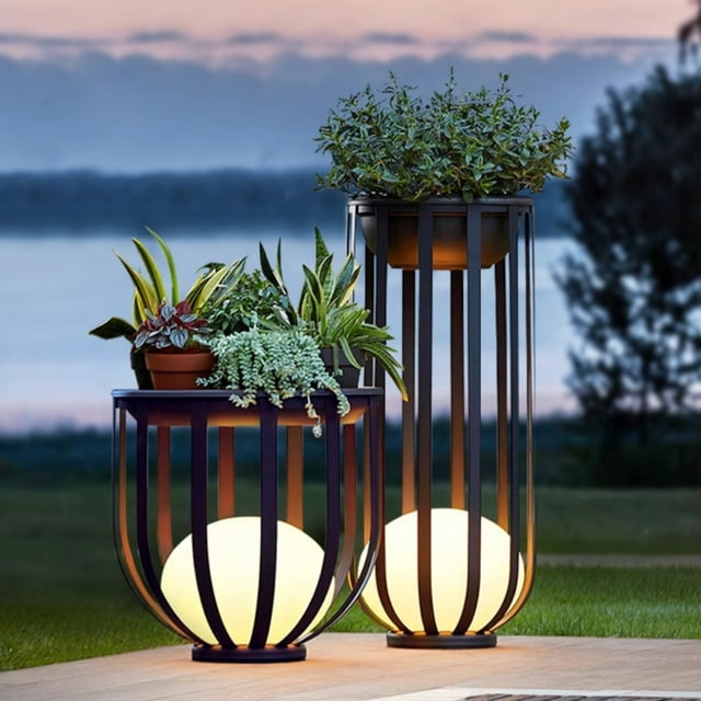 Lampe Solaire sur Pied en Forme de Fleur - L : 37 Pouces (95 cm)