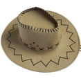 thumbnail image 1 of Minnieouse Gorras de vaquero Buena transpirabilidad Estilo occidental Sombrero Retro Caballero Juego de rol Suministros para disfraces Accesorios Sombreros camello, 1 of 6