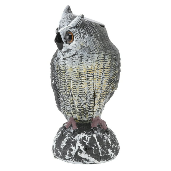 Búho que funciona con energía solar, búho que funciona con energía solar, búho solar brillante, repelente de aves, búho de plástico, decoración, salida de alta intensidad