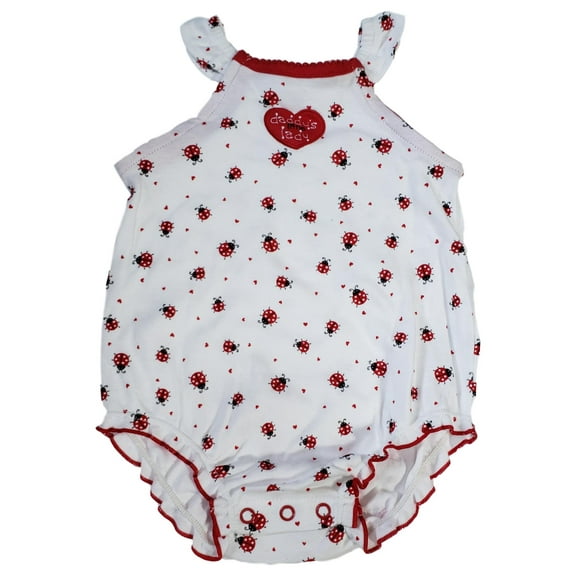 Infant Baby Girls Daddy's Little Lady Ruffled Cotton Heart Romper Bodysuit 6M