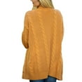 thumbnail image 3 of VISALY Long Cardigans Chunky Cardigan Sweaters Women's Long Sleeve Ribbed Knit Cardigan Open Front Casual Fall Sweaters with Pockets Trendy Sweaters Beach Cardigan Yellow M, 3 of 9
