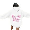 thumbnail image 4 of Womens Oversized Hooded Sweatshirt Pink Ribbon Graphic Long Sleeve Cancer Awareness Hoodies Fall Fashion Tops 2025, 4 of 5