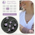 thumbnail image 4 of Leafael Earrings for Women with Birthstone Crystal for June, Mothers Day Gift for Mom, Heart Stud Post Earring with Alexandrite Lavender Purple Stone, Birthday Jewelry, 4 of 6