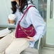 thumbnail image 3 of Bolso de hombro de PU con patrón de cocodrilo retro para mujer Bolso de color puro (rosa roja) Likrtyny Para estrenar, 3 of 9