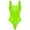 Fluorescent Green, variant on MSemis Women's Glossy Slim Fitted Oil Shiny T-shaped Bodysuits Tank Top Leotard