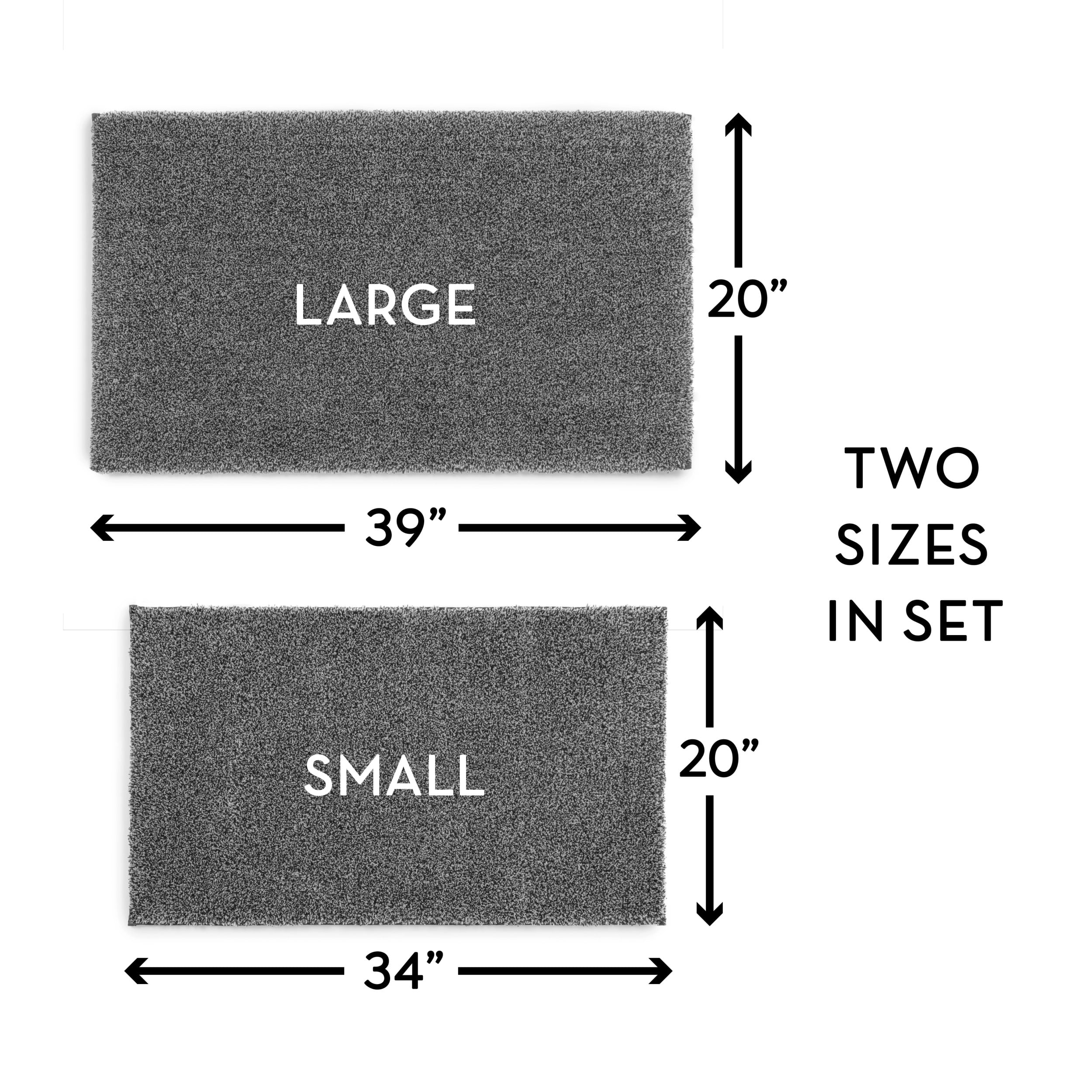 Better Homes & Gardens Ultra Soft Polyester 2 Piece Bath Rug Set , 20" x 34" and 23" x 39", Grey Shadow Heather