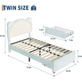thumbnail image 2 of Tamaño individual size forrado platform marco de cama con adjustable LED cabecero y almacenamiento cajón - sturdy de madera slats, moderno design, no box spring required para dormitorio - blue, 2 of 8