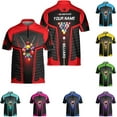 thumbnail image 2 of Personalized Billiard Jersey 3D Billiard Shirts for Men Billiard Bowling Jersey Billiards 9 Ball Pool Shirts for Men (Cyan, M), 2 of 7