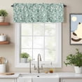 thumbnail image 2 of Country Flower Camellia Valance Curtain Green Farm Floral Window Valances Rod Pocket Short Curtains Window Treatments for Kitchen Bedroom Bathroom Laundry 54" x 18", 2 of 9