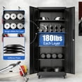 thumbnail image 3 of 71"H Garage Storage Cabinet with Wheels and Lock, Heavy Duty Rolling Metal Cabinet, 4 Adjustable Shelves (180lb Each), 3-Point Locking Security, for Tool Organization in Garage, Workshop, Office, 3 of 15
