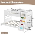 thumbnail image 2 of Harper & Bright Designs Twin XL over Full Bunk Bed with Storage and Wardrobe, Solid Wood Bunk Bed Frame with Rock Climbing Slide, Solid Wood Bed Frame with Guardrails for Boys Girls, White, 2 of 14