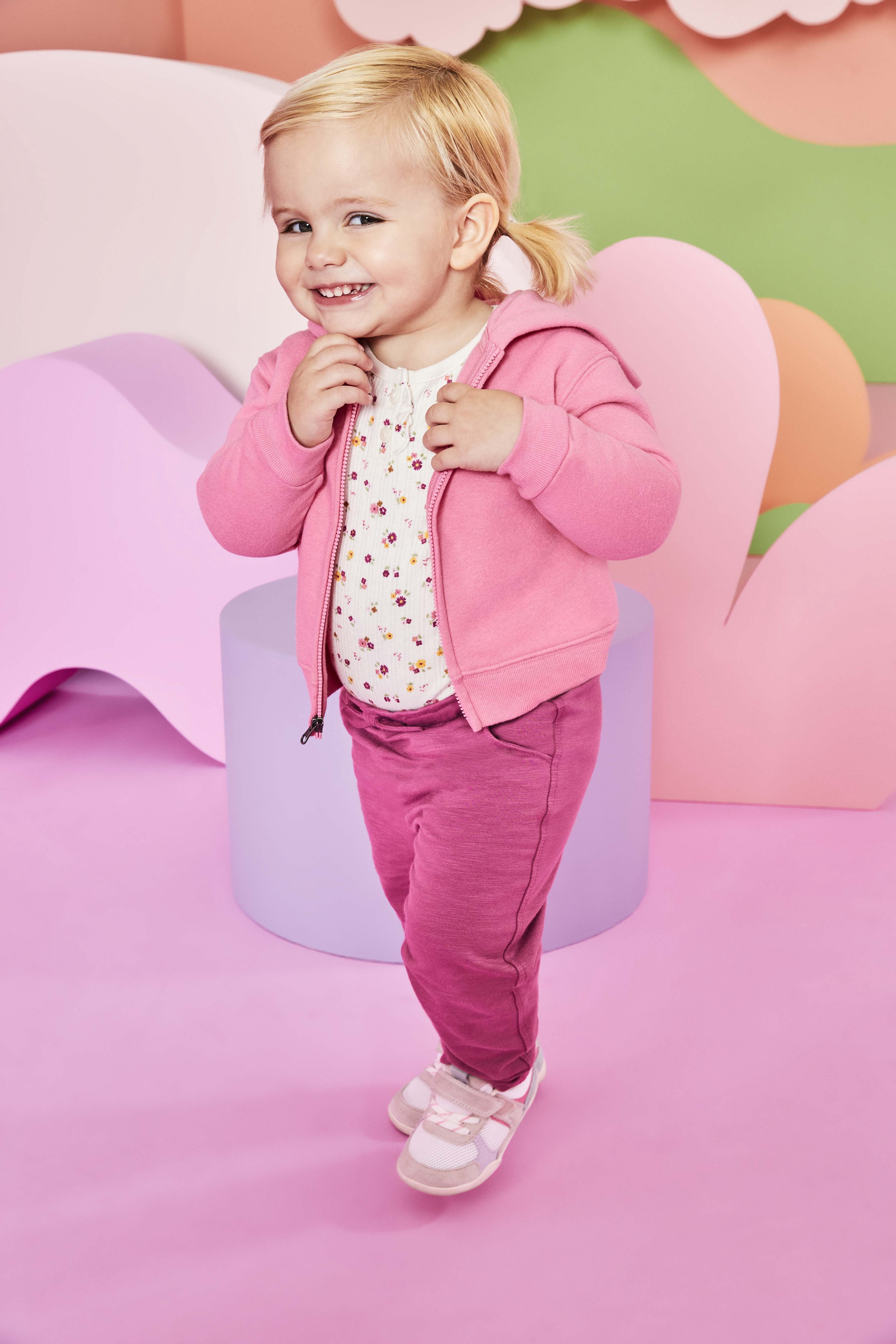 Garanimals Baby Girl Zip Up Butter Fleece Hoodie, Sizes 0-24 Months