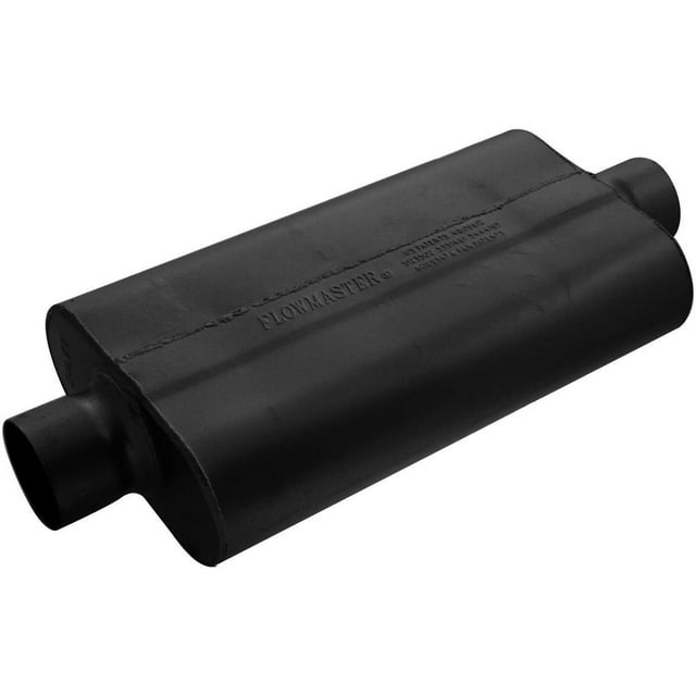 Flowmaster Exhaust Muffler 943050 50 Series Delta Flow; Single 3 Inch Center Inlet; Single 3 Inch Center Outlet; 17 Inch Body/23 Inch Overall Length