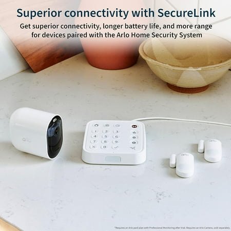 Arlo - Home Security System with Wired Keypad Sensor Hub and (2) 8-in-1 Sensors - White