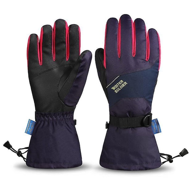 Guantes de esquí cálidos de invierno para hombres y mujeres, guantes de nieve para Snowboard impermeables y resistentes al viento al aire libre, guantes para clima frío con pantalla táctil