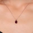 thumbnail image 3 of Gem Stone King 0.90 Ct Oval Red Rhodolite Garnet 18K Rose Gold Plated Silver Pendant with Chain, 3 of 6