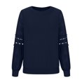 thumbnail image 4 of Qiopertar Femmes Décontracté Confortable Mode Pull Manches Col Rond Hauts Solides Liquidation Livraison Gratuite à Moins de 5$ jusqu'à 90 % de Réduction, 4 of 8