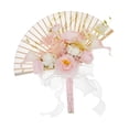 thumbnail image 3 of S SERENABLE Wedding Bouquet Bridal Hand Flower Chinese Hand Fan Creative Dance Fan Bouquet Bridal Holding Flowers for Ceremony Graduation Pink, 3 of 8