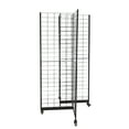 thumbnail image 1 of FixtureDisplays® Four-Sided Gridwall Display Rack Black 33.5X33.5X70“ 3X4" Grid 4-Way Floor Stand 19368, 1 of 12