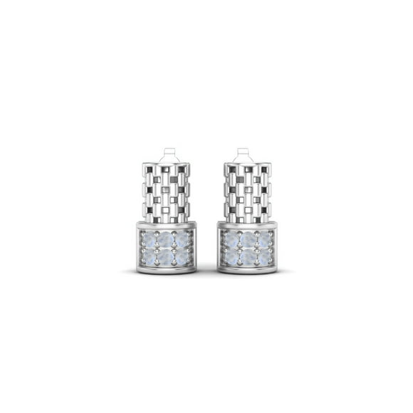 Boucles d'Oreilles Clous de Mariage Arc-en-Ciel Rondes en Argent Sterling 925 Élégance pour Femmes