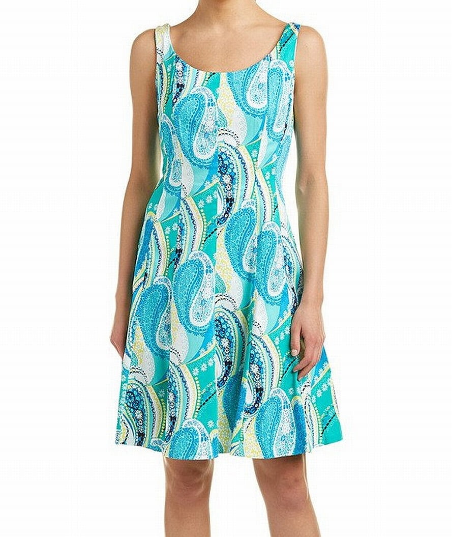Pappagallo - Women's Paisley Print Swing A-Line Dress 8 - Walmart.com ...