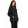 thumbnail image 3 of Women's Classic Soft Felt Short Peacoat Long Sleeve Solid Coat, 3 of 6