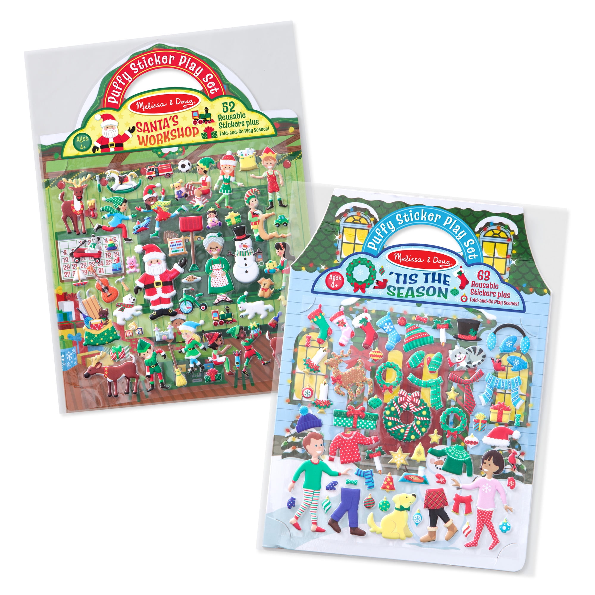 Melissa & Doug Reusable Puffy Sticker Play Set 2Pack ‘Tis the Season