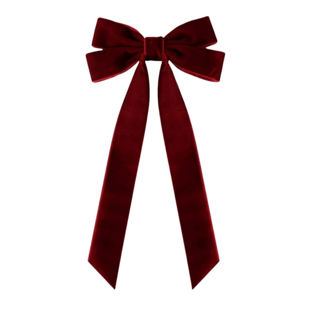 Todaioua 2-Pack Velvet Christmas Bows with Twist Ties - 8.6 Inch Soft Tree Wreath Garland Decor for Gift Wrapping and Multi-Scene Holiday Crafting Tying Ribbon Accessories
