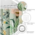 thumbnail image 4 of Extra Long Shower Curtain 72 x 84 Inch, Tall Boho Floral Shower Curtain for Bathroom, Tropical Leaves Flower Plant Cute Fabric Shower Curtain Set with Hooks, Sage Green, 4 of 5