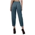 thumbnail image 4 of Moomaya Solid Color Elastic Waist Pants Cotton Narrow Fit Straight Women Pants For Kurti, 4 of 6