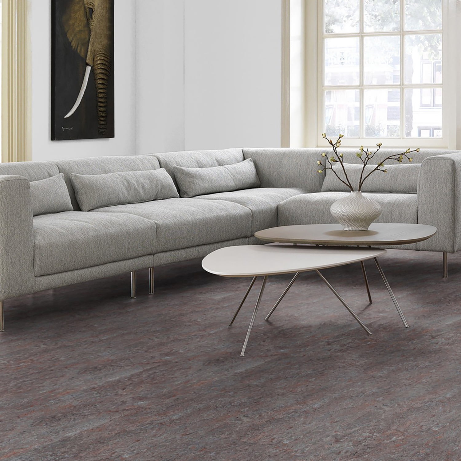 Forbo Flooring Marmoleum Cinch Loc Seal 11.81" x 11.81" Laminate Square in Oyster Mountain 6.78 Sq ft